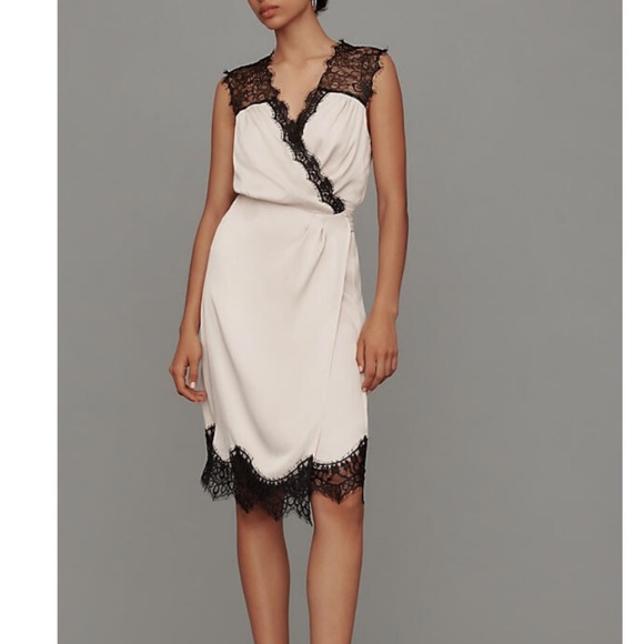 NWOT By Anthropologie Sleeveless V-Neck Lace Wrap Midi Dress - Picture 10 of 10